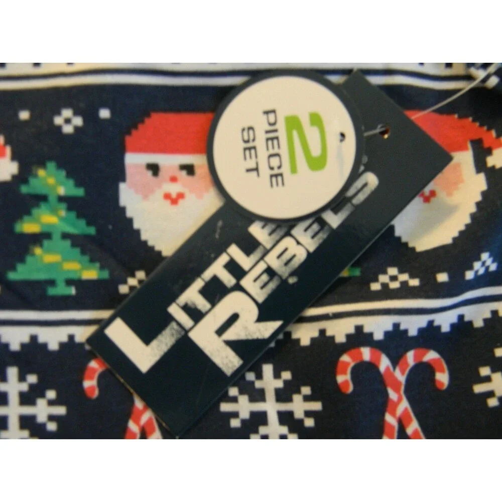 Little Rebels 2 Piece Set Christmas Pajamas Santa Boys Size 4 NWT